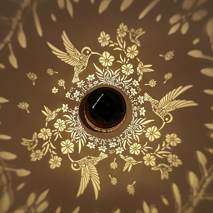 2 Pack Solar Lanterns Outdoor Waterproof, Metal LED Garden Light,for Yard, Patio, Lawn, Tabletop, Pathway, Landscape,Walkway, Terrace, Balcony (Hummingbird)