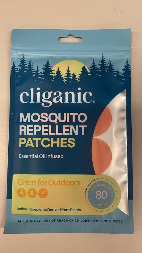 Cliganic Mosquito Repellent Stickers (80 Pack) - Patches for Kids & Adults, Natural DEET-Free, Citronella Essential Oil Infused