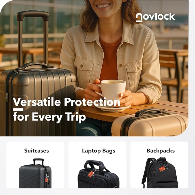 Luggage Locks TSA Approved with Inspection Indicator and Resettable 4-Digit, Easy-to-Read Combination, TSA Locks for Luggage, Suitcases, Backpacks & Travel Bags, Orange, 4-Pack