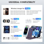 Wireless Charger for iPhone - 5 in 1 Charging Station for Multiple Devices Apple: Fast Wireless Charging Stand Dock for iPhone 17 16e 16 15 14 13 12 Pro Max Apple Watch Airpods (Purple)
