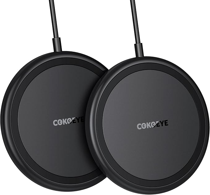 Wireless Charger, 15W Max Fast Wireless Charging Pad 2-Pack Compatible with iPhone 17/17 Air/17 Pro/17 Pro Max/16/15/14/13/12/Samsung S24/S24Ultra/S23Ultra/S22/S21,AirPods Pro2