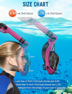 Zenoplige Full Face Snorkel Mask Adults,Dry-Top Snorkeling Gear with Camera Mount,Foldable 180-Degree Panoramic Scuba Mask for Snorkeling Diving Swimming Travel,Snorkel Mask Anti-Fog & Anti-Leak
