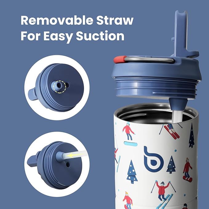 BOTTLE BOTTLE Insulated Water Bottle 24oz with Straw Lid and Handle for Sports Travel Gym Stainless Steel Water Bottles Double-Wall Vacuum Metal Leak Proof BPA-Free