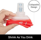 WILDREEDS 500ml Soft Flask, TPU Collapsible Soft Water Bottle for Hydration Pack, Running Vest, Folding Water Bottle for Hiking Cycling Climbing-1Pcs, Red