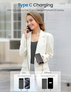 12000mAh Lightweight-Portable-Charger-Power-Bank with Built-in Cables and AC Wall Plug, PD20W USB-C Fast Charging Battery Pack, LED Display External Travel Phone Charger for All iPhone,Samsung,Android