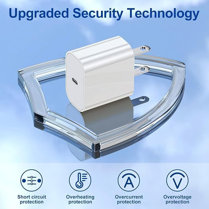 Charger for iPhone 17 Pro Max, iPhone 16 Pro Charger, i.Phone 15 Plus Fast Charging, i.Phone Charge Fast Charging, 20w USB-C Block & 10ft Type-C Cable, White 1 Pack
