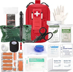 Ifak Med Trauma Kit, Molle Tactical Emergency First Aid Kit,Red Military Survival Molle EMT Medical Kit Refill Supplies Fot Duty Belt
