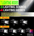 Rechargeable LED Searchlight Flashlight, LED Spotlight Big Power Capacity 13000LM 20h Ultra-Long Standby 7 Lights Modes Camping Work Light, Waterproof for Home, Outdoor (45 LEDs)