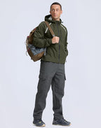 Men's Cycling Rain Jackets Waterproof Running Bike Windbreaker Lightweight Packable Hooded Jacket