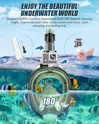 QingSong Full Face Snorkel Mask for Adults, Snorkeling Gear with Camera Mount, 180 Degree Panoramic View Snorkel Set Anti-Fog Anti-Leak