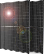 DOKIO 800W (2×400W) Monocrystalline Solar Panels 12/24V, 3 m Leads Each for Yard/Garden - Backyard Shed/Cabin/Patio, Off-Grid 12V Systems, Prefer Parallel for Stable Output, Fewer Connections