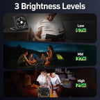 11.5 Inch Upgraded Solar Camping Fan with Light- Rechargeable Battery Fan, 10W Detachable Solar Panel, 3 Speed, 6H Timer,60° Pivot Strong Airflow for Camping Fishing RV Trips Hurricane Power Outage