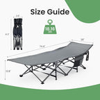 OLIXIS Folding Camping Cot, Rollaway Bed, Portable Camping Bed for Indoor & Outdoor, Sleeping Cot for Adults, 3.5'' Cushion, 440 lbs Sturdy Frame, Quick Setup, Compact Carry & Storage, Blue