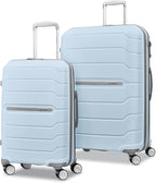 Samsonite Freeform 2-Piece Luggage Set - Carry-On & Large Checked Luggage with Dual Spinner Wheels - Durable Polypropylene Hardshell - TSA Lock, Airline-Approved - Expandable Hard Shell Powder Blue