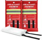 Emergency Fire Blanket, 2 Pack Fiberglass Flame Retardant Fire Blankets Emergency for Home, Kitchen, Car, Office, Grill, 39.4X 39.4inch Fire Extinguisher Blanket