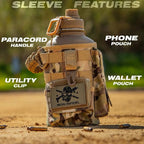 Iron Infidel Battle Bottle - Half Gallon Insulated Water Bottle with Paracord Handle - Large 64 oz Stainless Steel Water Jug & Rugged, Removable Sleeve For Keys, Wallet, Phone (OCP Camo 2 Liter)