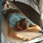 INVOKER 3.15" Self-Inflating Camping Sleeping Pad, Ultra-Thick Foam Fast Inflating Camping Mat Air Mattress with Pillow, 4-Season Insulated for Tent, Car, Camping, Travel, Khaki with Pink-Orange