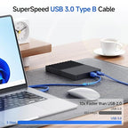 Cable Matters 5Gbps USB 3.0 Cable - 3ft, Short USB A to B Cable, USB3 Cord with Type-B 3.0 Connector for Hard Drive Enclosure/Built-in Hub and More, Blue