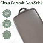 Goodful All-in-One Double Burner Griddle, Ceramic Nonstick, Durable Cast Aluminum, Oven Safe and Dishwasher Safe, Made without PFAS, PFOA, PFOS & PTFE, 18-Inch x 11-Inch, Graphite