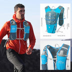 Running Vest for Women Men, Adjustable Chest Straps Running Hydration Vest with 500ml Soft Flask, Lightweight Breathable Reflective Hydration Backpack for Hiking