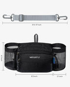 WATERFLY Fanny Pack Waist Bag: Waist Pack for Women Men with Two Water Bottle Holder Hiking Fanny Pack for Running Walking DogWalking Travel Cycling