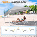 EAGLE PEAK 10x10 Slant Leg Pop-up Canopy Tent Easy One Person Setup Instant Outdoor Beach Canopy Folding Portable Sports Shelter 10x10 Base 8x8 Top (Light Gray)