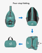 WATERFLY Packable Small Crossbody Sling Backpack Shoulder Chest Bag Daypack for Hiking Traveling