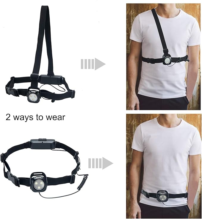 Suptig Outdoor Night Running Lights for Running Camping Hiking Jogging Outdoor Adventure- Hands-Free, Bright and Water-Resistant