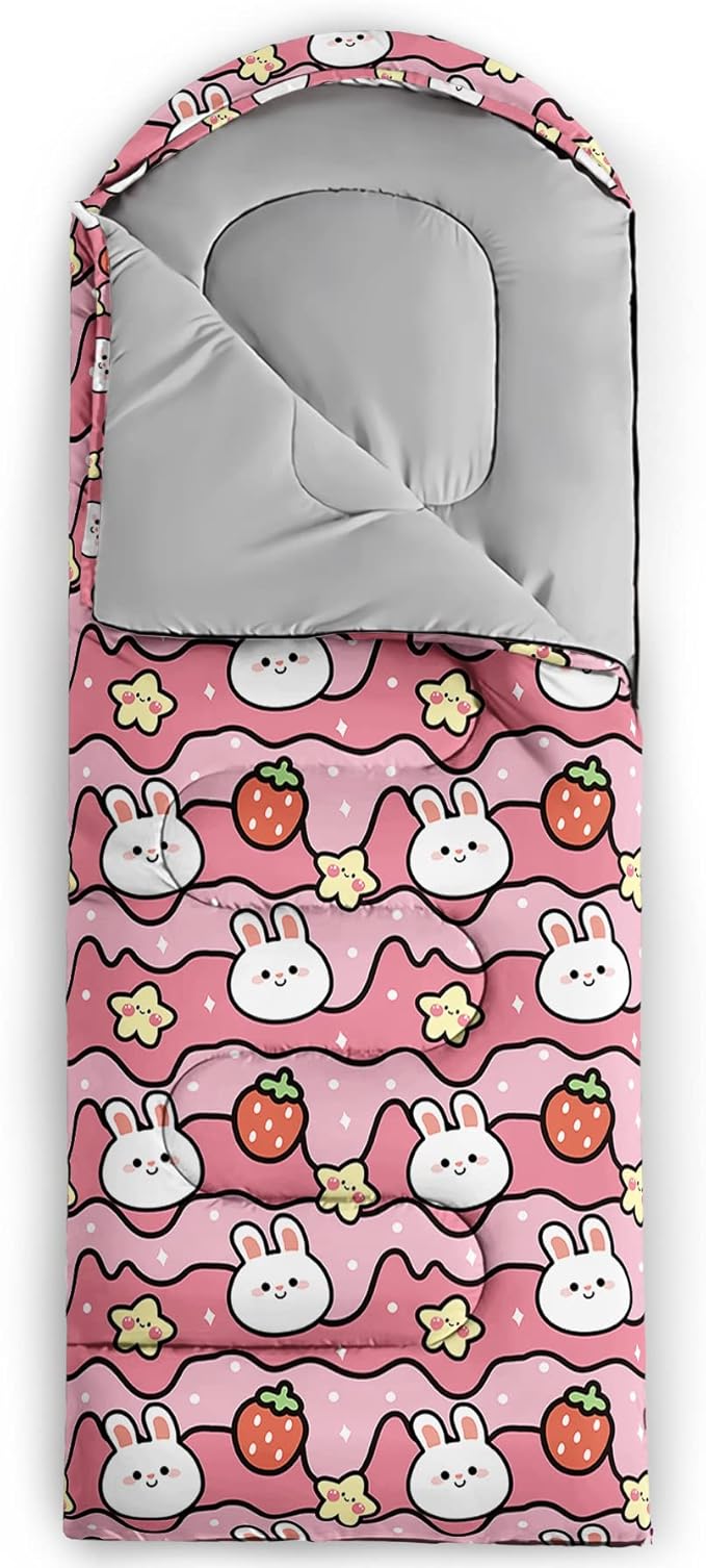 QOOMO Camping Sleeping Bags,3 Season Warm & Cool Weather,Lightweight,Waterproof Sleeping Bags for Adults & Kids,Traveling,and Outdoors,Camping Gear Equipment