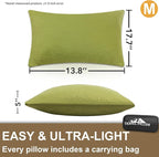 Camping Memory Foam Pillow Travel Pillow Compressible Medium Firm, Soft Comfortable and Breathable, Ideal Backpacking Hiking and Airplane