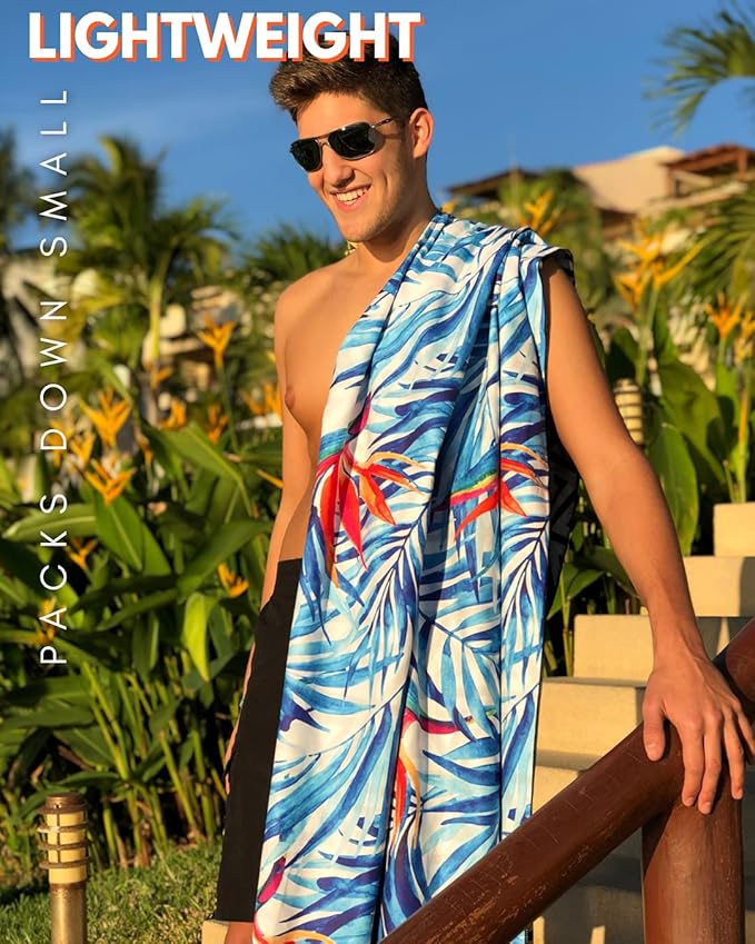 ECCOSOPHY Microfiber Beach Towel - Sand Free Towels are Quick Dry, Light Weight, Super Absorbent - Perfect Pool, Travel, Cruise, Camping Essentials - Oversized Extra Large for Adults 71x35 in