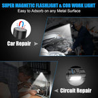 Magnetic Flashlight Rechargeable, High Lumens Super Bright Small LED Pocket Flashlights with COB Side Light, Type C, Zoomable, 7 Modes, IPX7 Waterproof Best Tactical Flash Light for Camping