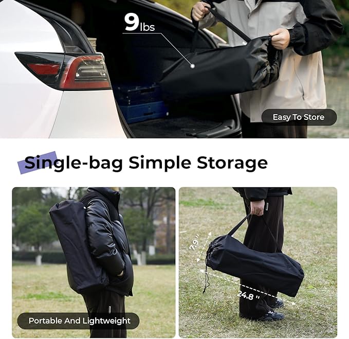 Byliable Camping Table Folding Portable Camp Aluminum Fold Up Lightweight Roll Up Table Adjustable Height with Carry Bag Indoor Outdoor for Camping, Picnic, Backyard, BBQ, Patio, Black