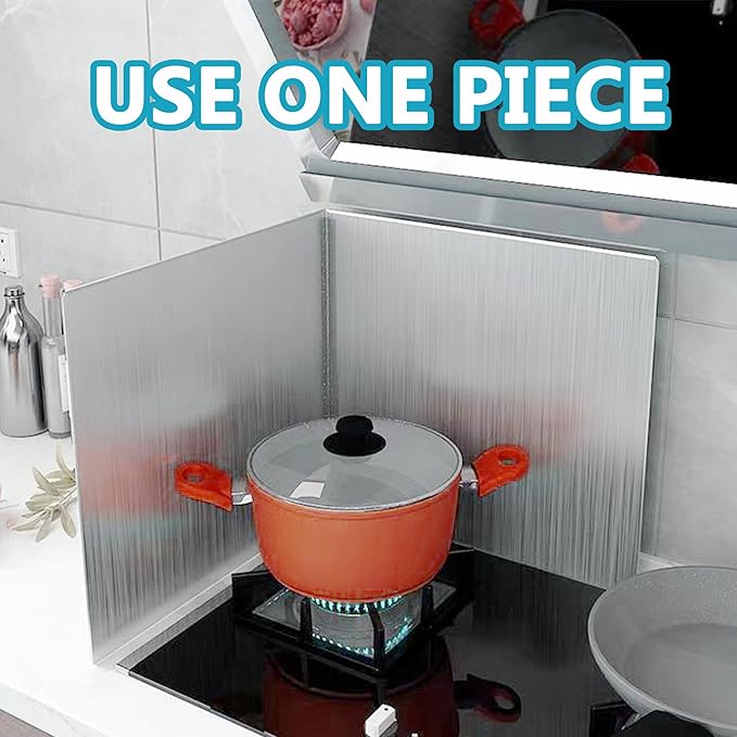 2 PCS Stove Grease Oil Splatter Guard | Range Backsplash Splatter Guard for Wall | 2 Sided Foldable Splash Shield Metal Panel Protector for Cooking, Stainless Steel, 18.1 X 15.7 X 15.7 Inches