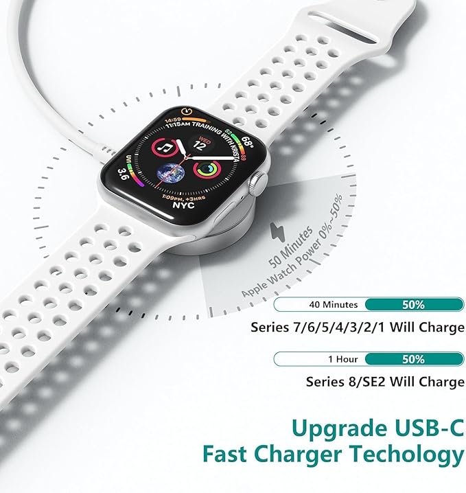 2 in 1 Apple Watch Charger,6ft Fast Magnetic iWatch Charger/USBC to USB C Charging Cable Cord and Type C Wall Charging Block for iWatch Series 10/9/Ultra/8/7/SE/6/5/4/3/2/iPhone 17 Pro Max/16 Pro/15