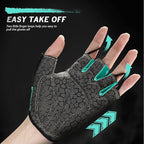 Bike Gloves for Men Women with Anti-Slip Shock-Absorbing Pad, Light Weight Half-Finger Cycling Gloves