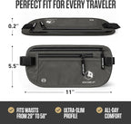 VENTURE 4TH Money Belt for Travel – Slim Hidden Under-Clothes RFID Blocking Anti-Theft Passport Holder & Travel Wallet Pouch for Men & Women to Protect Cash, Cards & Documents (Gray)