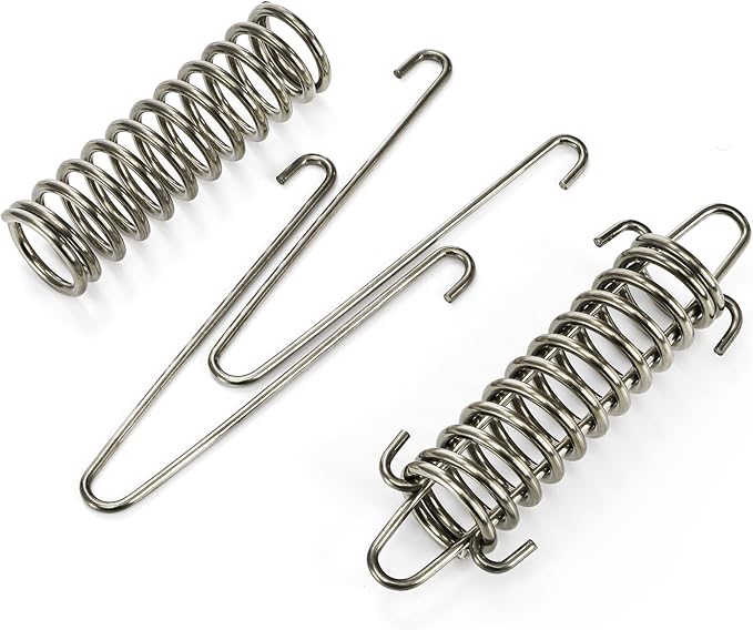 Suwimut 12 Pieces Tent Spring Buckle, Windproof Stainless Steel Rope Tensioner Awning Fixed Hook Buckle, Heavy Duty Tension Springs for Outdoor Camping, Dog Chain, Swing, Hammock Chair, Punching Bag