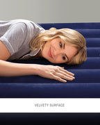 Intex 64759E Dura-Beam Standard Downy Air Mattress: Fiber-Tech – Queen Size – 10in Bed Height – 600lb Weight Capacity – Pump Sold Separately