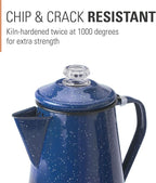 GSI Outdoors Percolator Coffee Pot | Enamelware Campfire Coffee Boiler Kettle for Outdoor Camping Cookware, Cabin, RV, Kitchen, Hunting & Backpacking