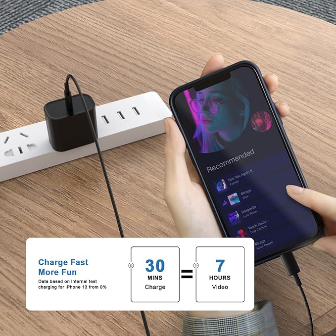 Matsusho iPhone Charger Fast Charging 10 FT, 2 Pack 20W USB C Wall Charger Block with 10FT Long Type C to Lightning Fast Charging Data Sync Cable Compatible for iPhone 14 13 12 11 Pro Max XS XR X iPad
