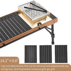 Naturehike IGT Camping Table, Fold up Lightweight, Aluminum Alloy+Wood, 4-6 Person Portable Table with Carry Bag for Outdoor, Folding Square Table, Picnic Backyards BBQ Camp Kitchen