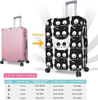 Travel Luggage Cover Suitcase Protector, Black White Cats Washable Elastic Stretch Double-sided Anti-scratch Baggage Cover Protector with Concealed Zipper for Wheeled Suitcase Fits 18-21 Inch Luggage