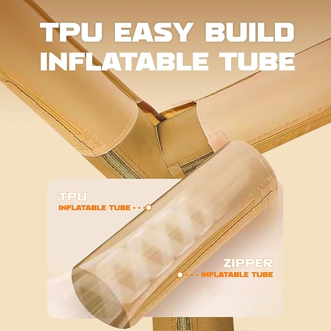 CCF Inflatable Tent for Camping with Canopy and Pump Air Glamping Tents for Camping Adult Easy Setup 4 Season Blow Up Tent Waterproof Windproof Outdoor