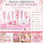 Japan Sakura Skin Care Set For Teen Girls, Skincare For Girls 10-12, Skin Care For Teens 10-12, Japanese Cherry Blossom Skin Care For Kids, Birthday & Mothers Day Gifts 30PCS