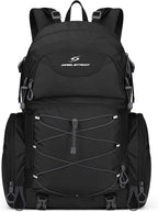 Maelstrom Hiking Backpack, 40L Waterproof Camping Daypack for Men and Women, Lightweight Travel Pack with Rain Cover-Black