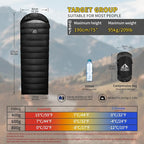 Down Sleeping Bag for Adults. 680FP Ultralight Portable, Backpacking Sleeping Bag for Hiking, Camping, Mountaineering, expeditions and Backpacking. with Compression Sack