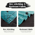 puredown® Soft Feather Down Throw Blanket Lightweight Packable Couch Throw for Indoor and Outdoor Use, 50"X70", Halloween Gothic Black