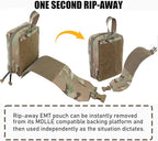 PETAC GEAR Tactical Rip Away Medical IFAK Pouch Tear Off First Aid EDC Pouches Molle & Belt Outdoor Emergency Survival Bag