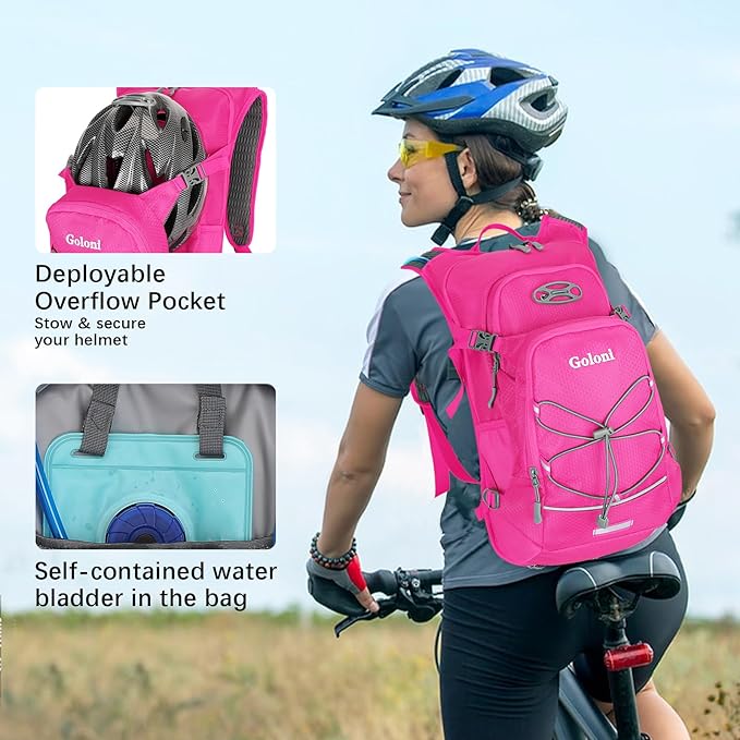 Hydration Backpack,Lightweight Hiking Backpack with 2L Water Bladder,Water Backpack for Biking, Running, Festival